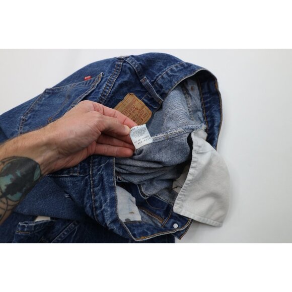 Vintage 80s Levis 505xx Mens 36x32 Distressed Regular Straight Leg Jeans USA - Picture 8 of 14